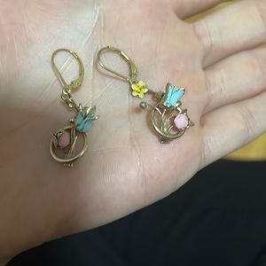 14K gold flower earrings